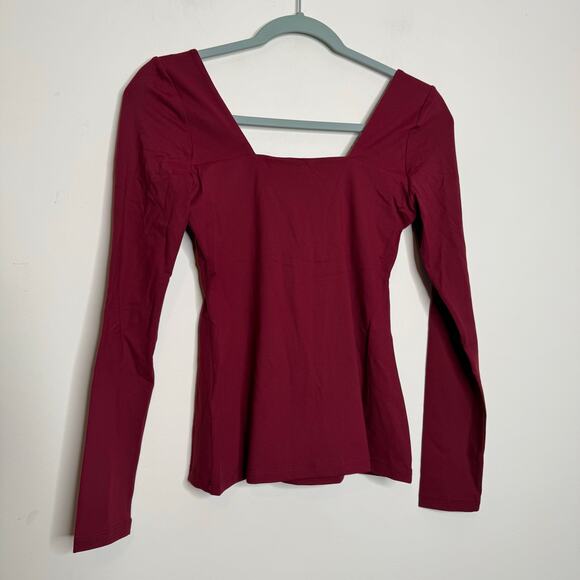 Susana Monaco Sweetheart Long Sleeve Top Red NWT Size Small - Picture 5 of 8